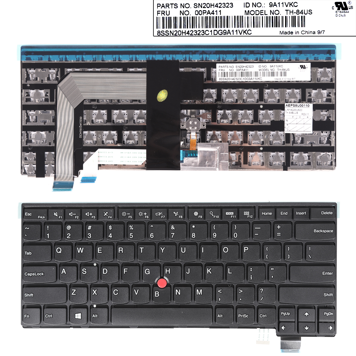 Picture of New Replacement Laptop Keyboard For IBM Thinkpad T460P T470P BLACK FRAME BLACK ( with point stick win8 )OEM US Layout